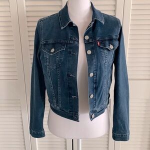 Levi’s Women’s Trucker Jean Jacket in Dark Denim Stretch S40117 Size Small